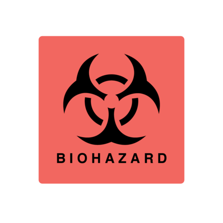 NEVS Label, Biohazard Symbol - Laminated 4-15/16" x 5" LBH-26-LAM